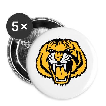 tiger tigro logo club face cartoon - Buttons large 2.2''/56 mm (5-pack) - white - Front