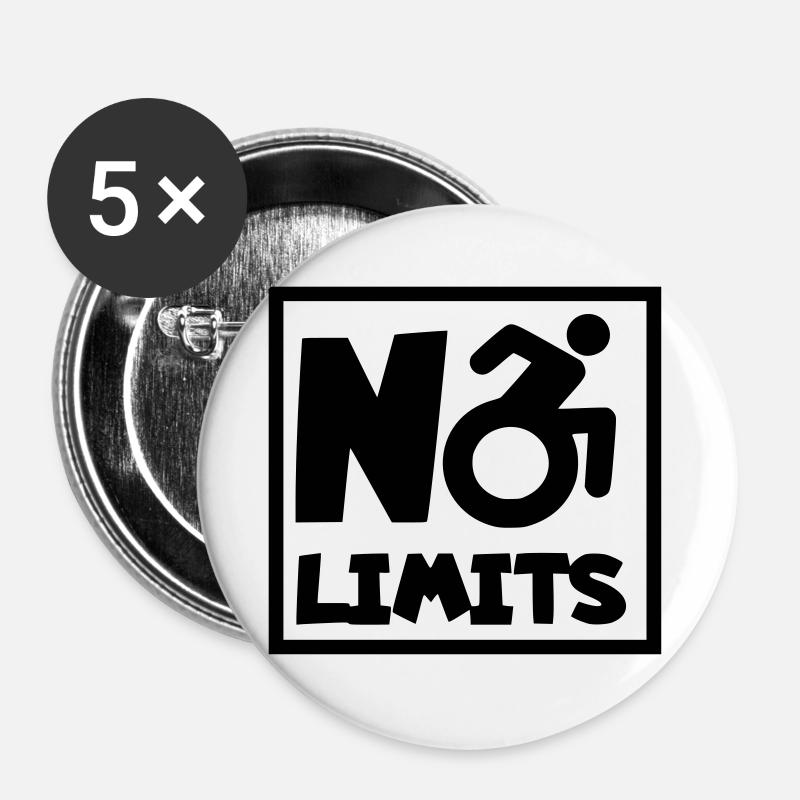 No limits for this wheelchair user, role # - Buttons large 2.2''/56 mm (5-pack) - white
