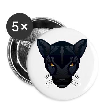jaguar panthere wild tier - Buttons groß 56 mm (5er Pack) - Weiß - Vorne
