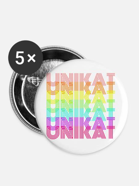 Unikat Bunt - Buttons groß 56 mm (5er Pack) - Weiß