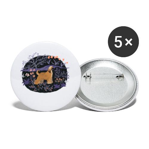 Afghane im Traumwald - Buttons groß 56 mm (5er Pack)