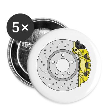 Disque de frein arrière jaune - Lot de 5 grands badges (56 mm) - blanc - Devant