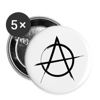 Anarchy logo design - Buttons large 2.2''/56 mm (5-pack) - white - Front