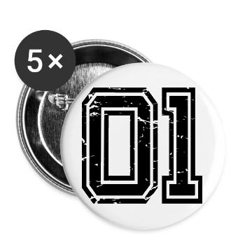 Adana 01 look usé - Lot de 5 grands badges (56 mm) - blanc - Devant