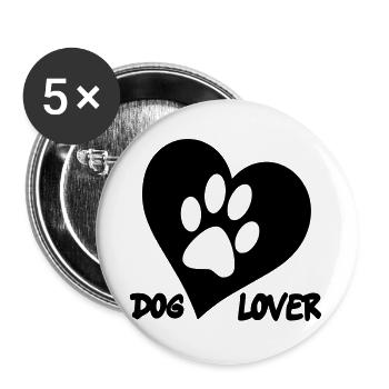 Hundefreund. Für alle Hundefreunde # - Buttons groß 56 mm (5er Pack) - Weiß - Vorne