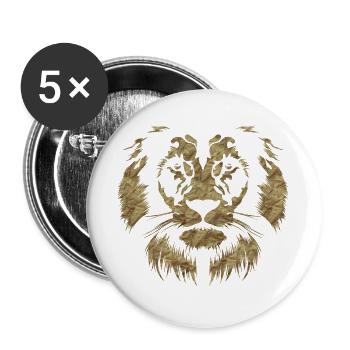 Classic Paper Lion Head - Buttons large 2.2''/56 mm (5-pack) - white - Front