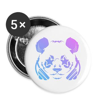 Panda Panda Bear - Buttons large 2.2''/56 mm (5-pack) - white - Front