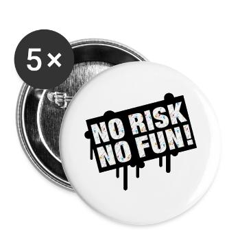 Kein Risiko, keine Zeit, Celebration Design - Buttons groß 56 mm (5er Pack) - Weiß - Vorne