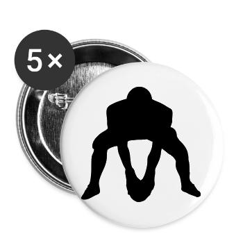 Image d’ombre du football américain - Lot de 5 grands badges (56 mm) - blanc - Devant