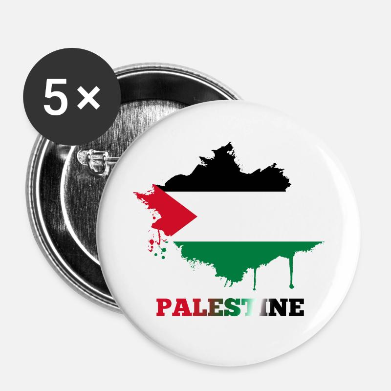 Palestine - Buttons large 2.2''/56 mm (5-pack) - white