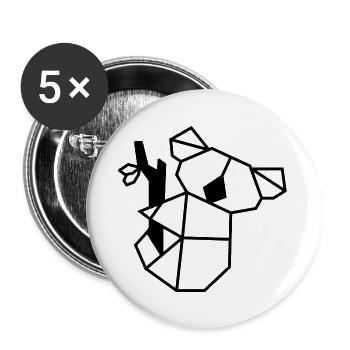 Koala fait de formes géométriques sur une branche - Lot de 5 grands badges (56 mm) - blanc - Devant