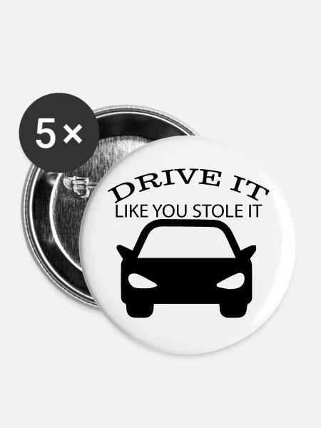 Car Auto - Buttons groß 56 mm (5er Pack) - Weiß