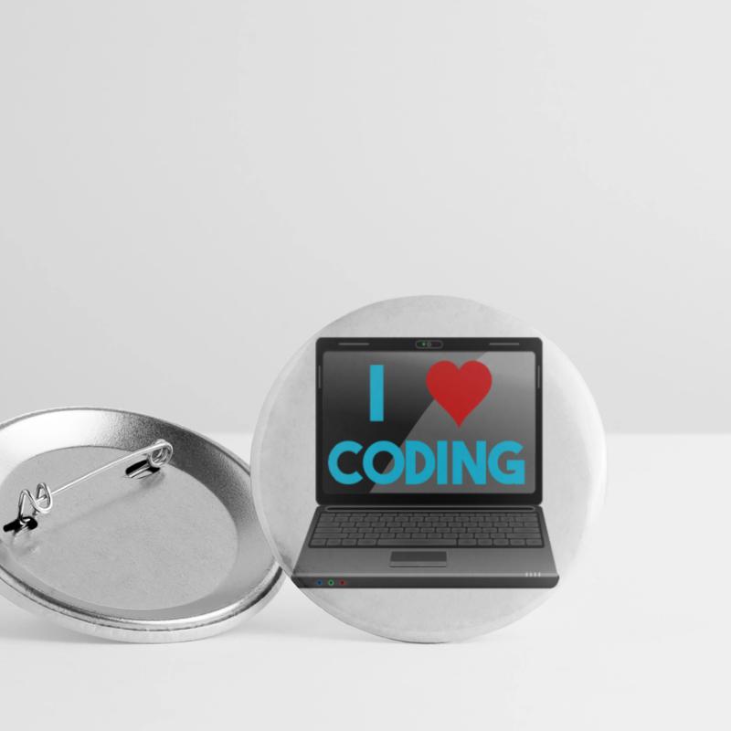 Programmieren, Programmierer, Informatiker Buttons groß 56 mm (5er Pack)