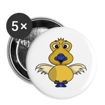 Pipomat der Spatz aus dem Comicbuch - Buttons groß 56 mm (5er Pack) - Weiß - Vorne