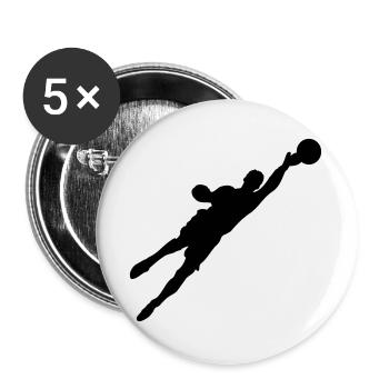 Gardien de joueur de football qui saute après le ballon beaucoup i - Lot de 5 grands badges (56 mm) - blanc - Devant