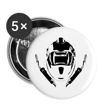 Soudeur - Lot de 5 grands badges (56 mm) - blanc - Devant