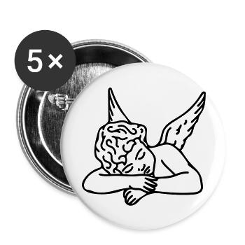 ange - Lot de 5 grands badges (56 mm) - blanc - Devant