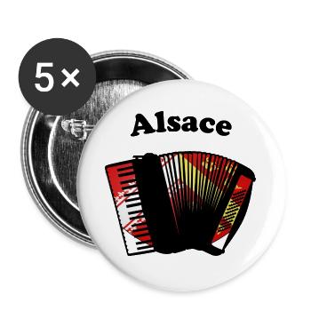 Alsace Accordéon - Lot de 5 grands badges (56 mm) - blanc - Devant