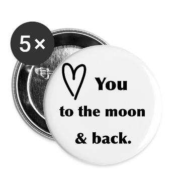 Love you - Buttons groß 56 mm (5er Pack) - Weiß - Vorne