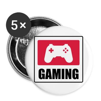 Gaming - Gamer - Buttons groß 56 mm (5er Pack) - Weiß - Vorne