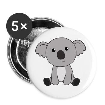 Koala cute animals for kids cute little animals - Buttons large 2.2''/56 mm (5-pack) - white - Front