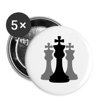 Team Schach Könige - Buttons groß 56 mm (5er Pack) - Weiß - Vorne