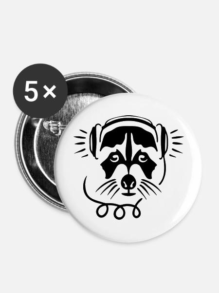 Music all night long. - Buttons groß 56 mm (5er Pack) - Weiß