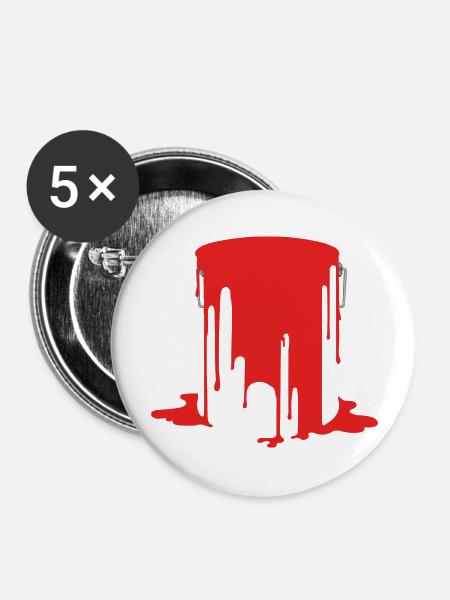 Offener Farbeimer - Buttons groß 56 mm (5er Pack) - Weiß
