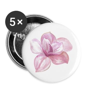 Blume - Buttons groß 56 mm (5er Pack) - Weiß - Vorne