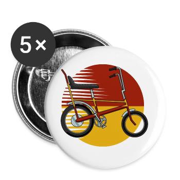 Vélo rétro de mémoire d’enfance - Lot de 5 grands badges (56 mm) - blanc - Devant