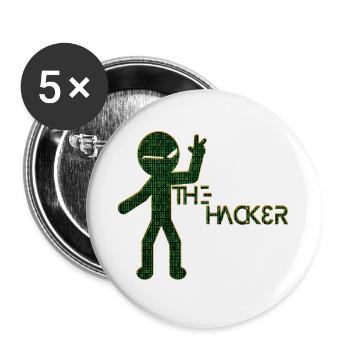 Hacker Symbols - Buttons large 2.2''/56 mm (5-pack) - white - Front