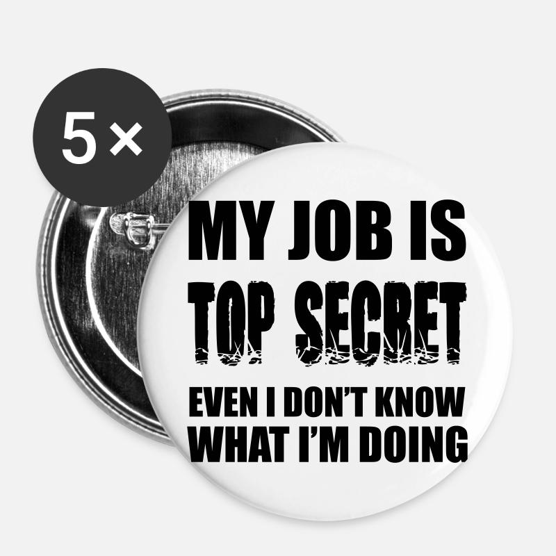 Funny sayings - Buttons large 2.2''/56 mm (5-pack) - white