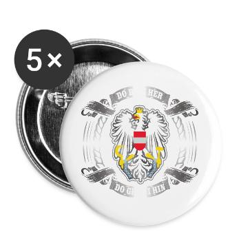 Österreich Österreich Do Bin Ich Hier, Ich Gehe - Buttons groß 56 mm (5er Pack) - Weiß - Vorne