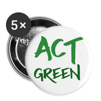 Act Green - Ecology Act Green - Buttons large 2.2''/56 mm (5-pack) - white - Front