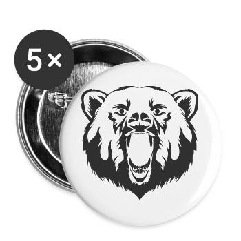bear - Buttons large 2.2''/56 mm (5-pack) - white - Front