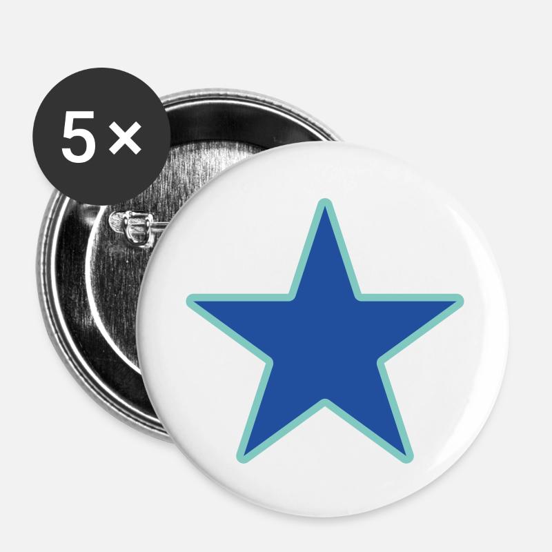 star - Buttons large 2.2''/56 mm (5-pack) - white