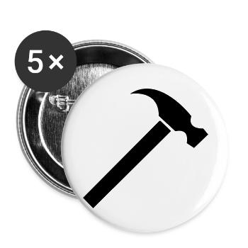 hammer - Lot de 5 grands badges (56 mm) - blanc - Devant