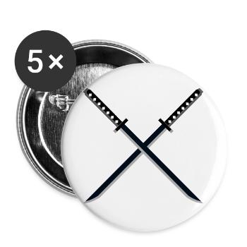 Ninja Samurai épée Ninjutsu - Lot de 5 grands badges (56 mm) - blanc - Devant