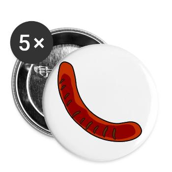 Sausage or bratwurst - Buttons large 2.2''/56 mm (5-pack) - white - Front