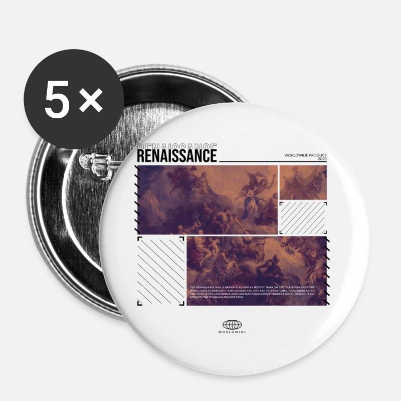 renaissance - Buttons large 2.2''/56 mm (5-pack) - white