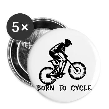 Fahrrad Biking Triathlon Cycling - Buttons groß 56 mm (5er Pack) - Weiß - Vorne