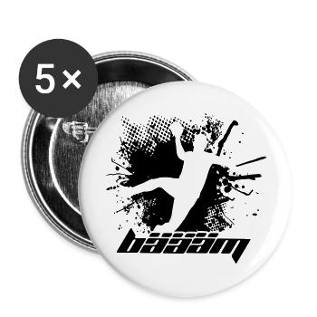 Handball Bäääm - Buttons groß 56 mm (5er Pack) - Weiß - Vorne