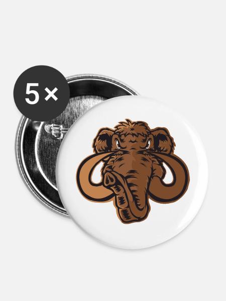 Mammut - Buttons groß 56 mm (5er Pack) - Weiß