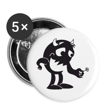 Beast Biest Monster Halloween Geschenkidee - Buttons groß 56 mm (5er Pack) - Weiß - Vorne