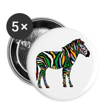 Zebra - Buttons groß 56 mm (5er Pack) - Weiß - Vorne