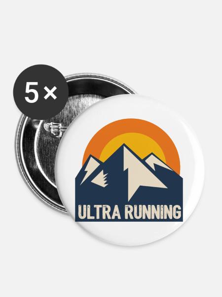 Ultra Laufen - Buttons groß 56 mm (5er Pack) - Weiß