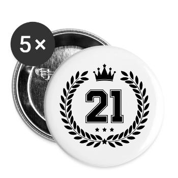 coat of arms 21 - Buttons large 2.2''/56 mm (5-pack) - white - Front