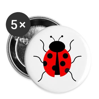 cute lady bug - Buttons large 2.2''/56 mm (5-pack) - white - Front