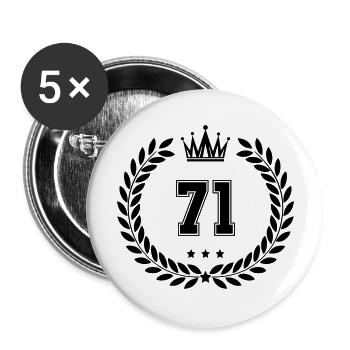 wappen 71 - Buttons groß 56 mm (5er Pack) - Weiß - Vorne