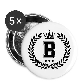wappen B - Buttons groß 56 mm (5er Pack) - Weiß - Vorne